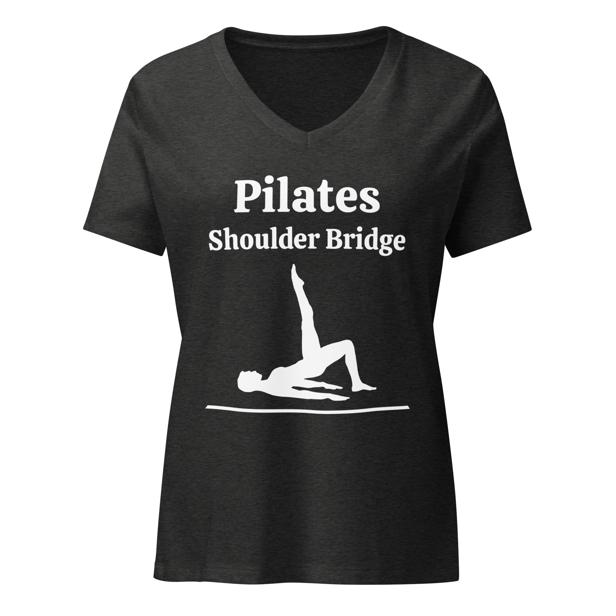 Pilates Shoulder Bridge - Women’s relaxed v-neck t-shirt - Image 9