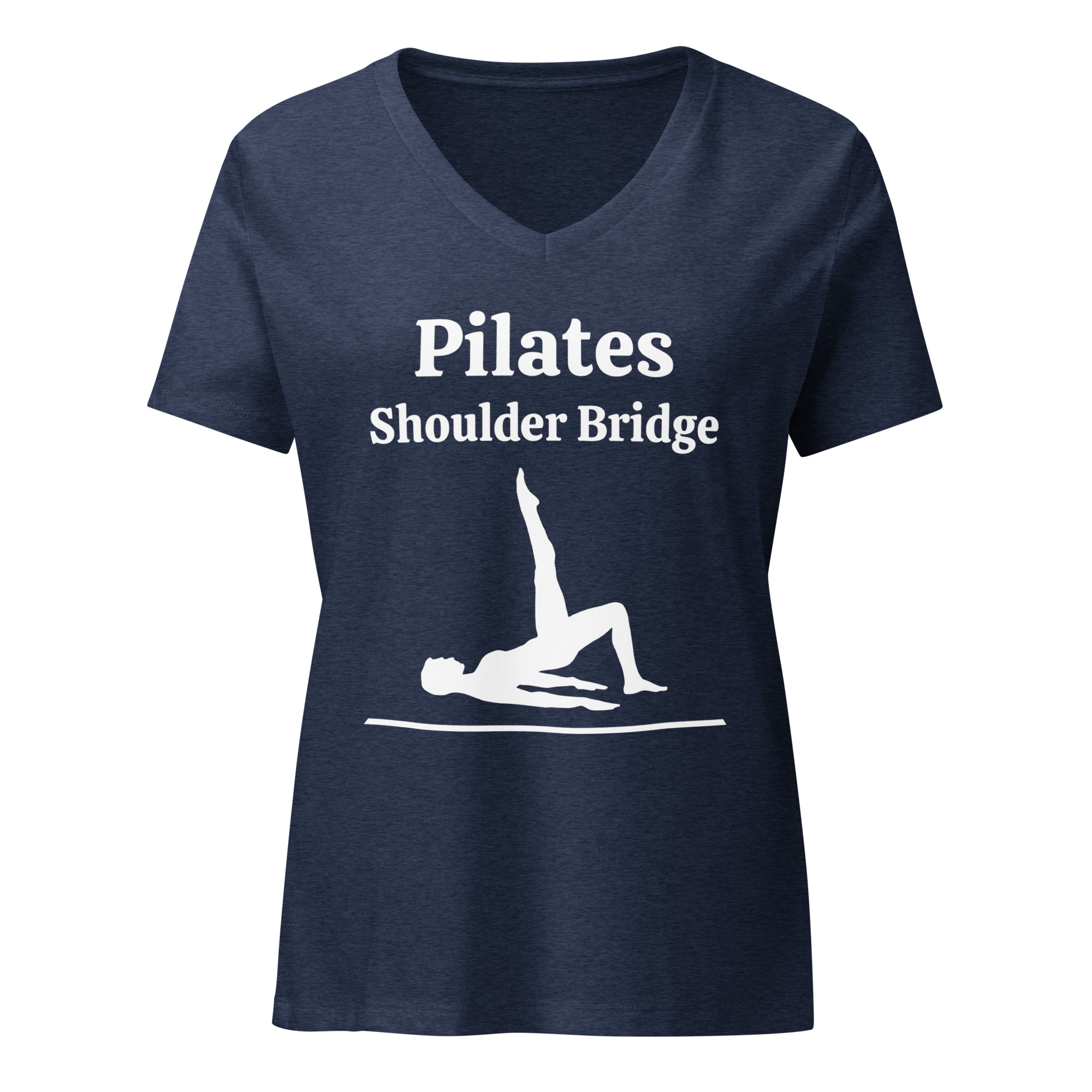 Pilates Shoulder Bridge - Women’s relaxed v-neck t-shirt - Image 5